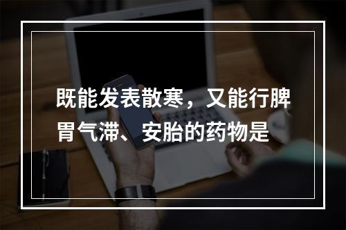 既能发表散寒，又能行脾胃气滞、安胎的药物是