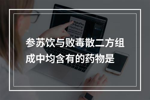 参苏饮与败毒散二方组成中均含有的药物是