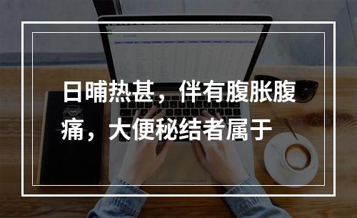 日晡热甚，伴有腹胀腹痛，大便秘结者属于