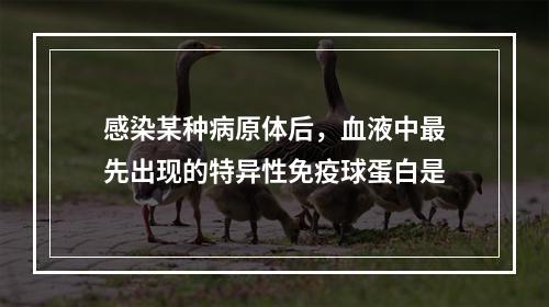 感染某种病原体后，血液中最先出现的特异性免疫球蛋白是