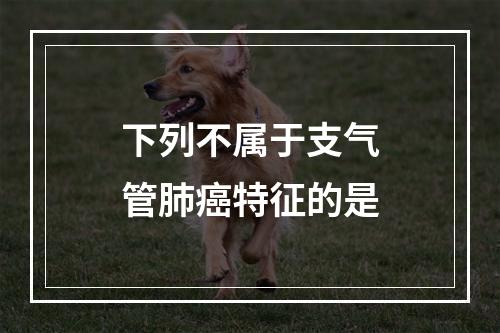 下列不属于支气管肺癌特征的是