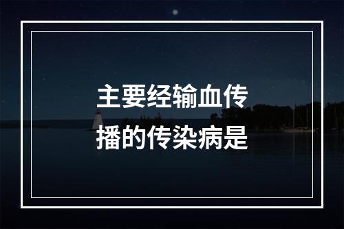 主要经输血传播的传染病是