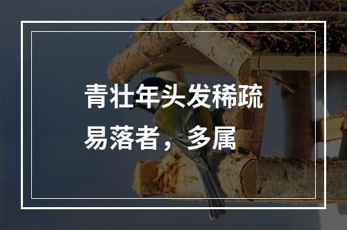 青壮年头发稀疏易落者，多属