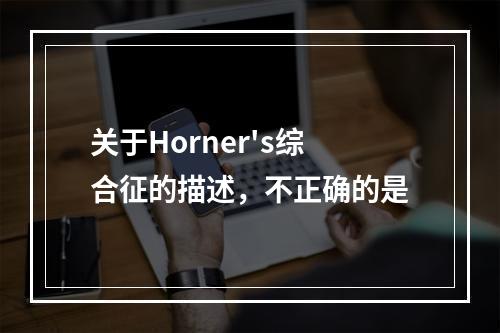 关于Horner's综合征的描述，不正确的是