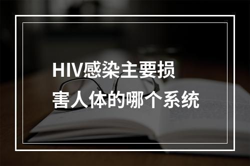 HIV感染主要损害人体的哪个系统