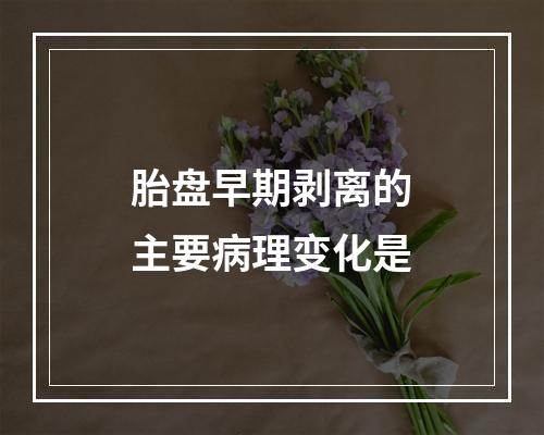 胎盘早期剥离的主要病理变化是