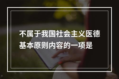 不属于我国社会主义医德基本原则内容的一项是