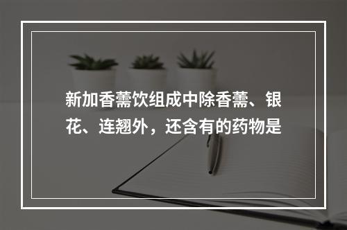 新加香薷饮组成中除香薷、银花、连翘外，还含有的药物是