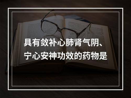 具有敛补心肺肾气阴、宁心安神功效的药物是