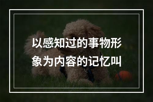 以感知过的事物形象为内容的记忆叫