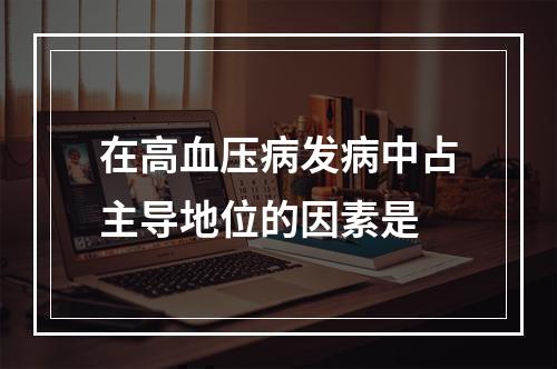 在高血压病发病中占主导地位的因素是