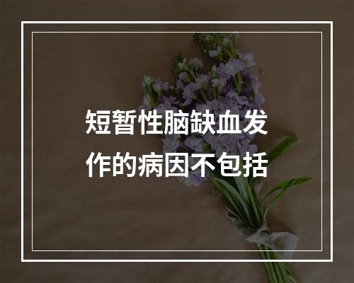 短暂性脑缺血发作的病因不包括