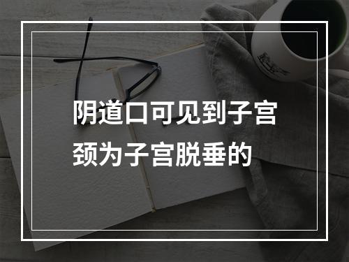 阴道口可见到子宫颈为子宫脱垂的