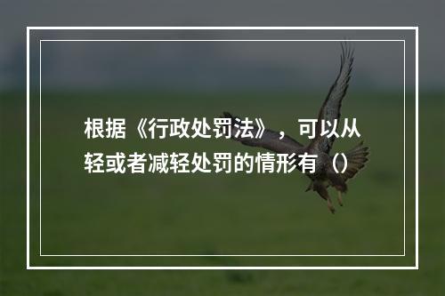 根据《行政处罚法》，可以从轻或者减轻处罚的情形有（）