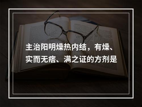 主治阳明燥热内结，有燥、实而无痞、满之证的方剂是