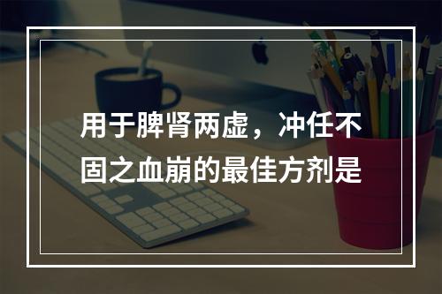 用于脾肾两虚，冲任不固之血崩的最佳方剂是