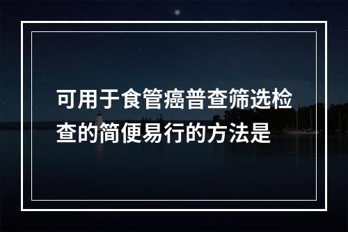 可用于食管癌普查筛选检查的简便易行的方法是