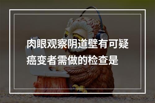 肉眼观察阴道壁有可疑癌变者需做的检查是