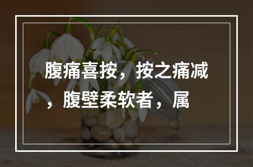 腹痛喜按，按之痛减，腹壁柔软者，属