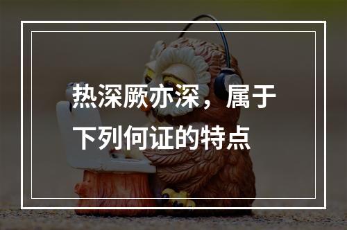 热深厥亦深，属于下列何证的特点