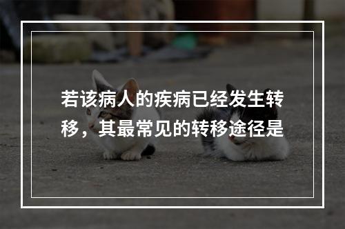 若该病人的疾病已经发生转移，其最常见的转移途径是