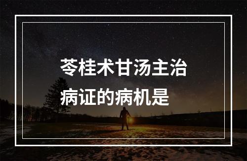 苓桂术甘汤主治病证的病机是