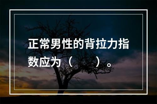 正常男性的背拉力指数应为（　　）。