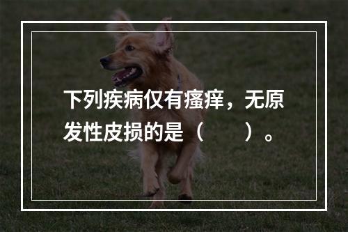 下列疾病仅有瘙痒，无原发性皮损的是（　　）。