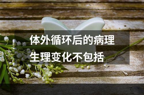 体外循环后的病理生理变化不包括