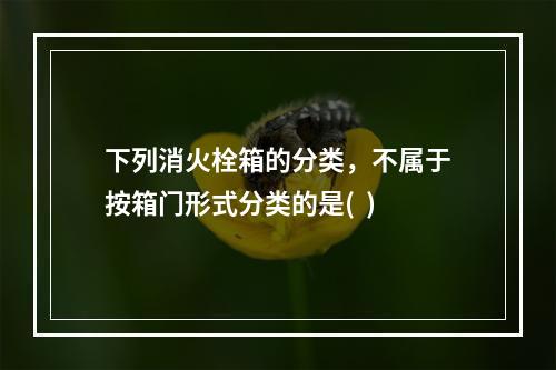 下列消火栓箱的分类，不属于按箱门形式分类的是(  )