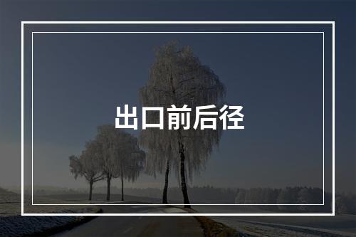 出口前后径