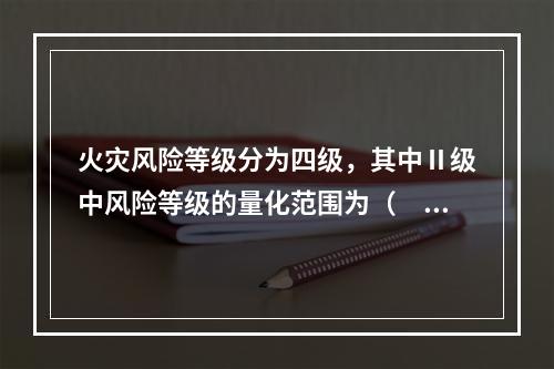 火灾风险等级分为四级，其中Ⅱ级中风险等级的量化范围为（  ）