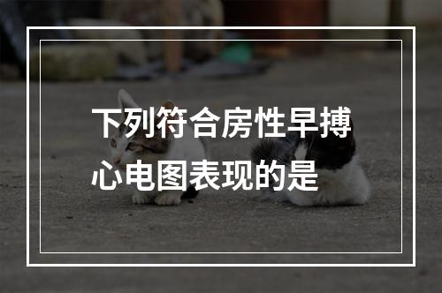 下列符合房性早搏心电图表现的是