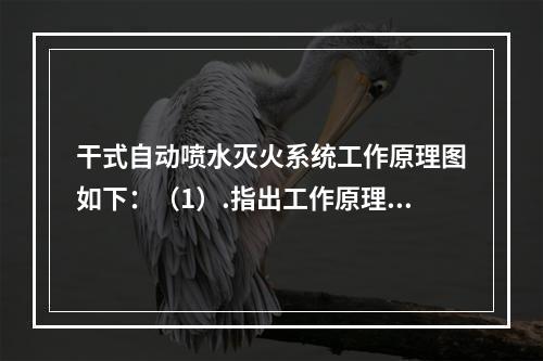 干式自动喷水灭火系统工作原理图如下：（1）.指出工作原理图中