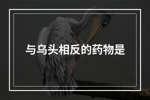 与乌头相反的药物是