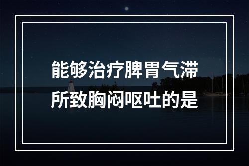 能够治疗脾胃气滞所致胸闷呕吐的是