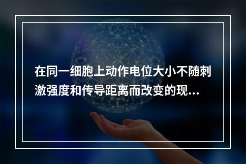 在同一细胞上动作电位大小不随刺激强度和传导距离而改变的现象，