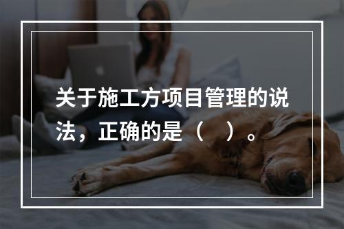 关于施工方项目管理的说法，正确的是（　）。