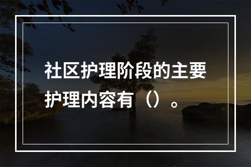 社区护理阶段的主要护理内容有（）。