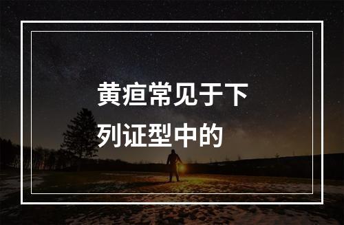 黄疸常见于下列证型中的