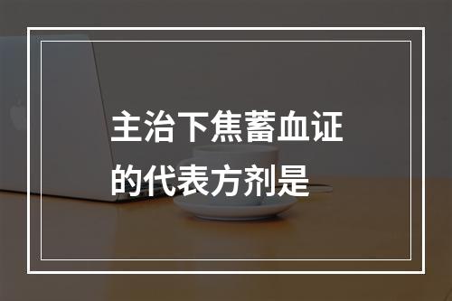 主治下焦蓄血证的代表方剂是