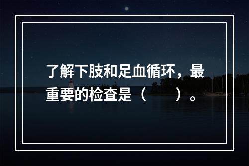 了解下肢和足血循环，最重要的检查是（　　）。