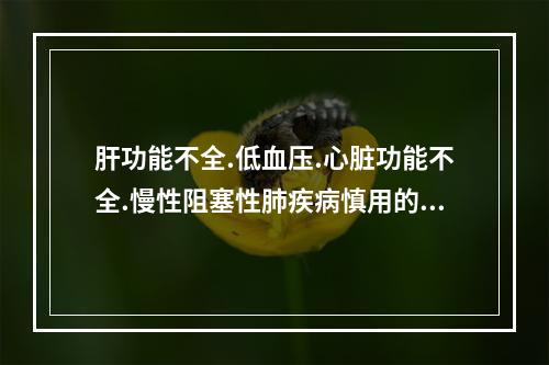 肝功能不全.低血压.心脏功能不全.慢性阻塞性肺疾病慎用的是