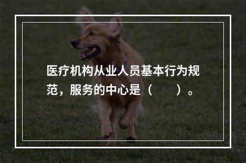 医疗机构从业人员基本行为规范，服务的中心是（　　）。