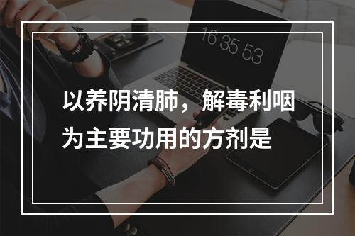 以养阴清肺，解毒利咽为主要功用的方剂是