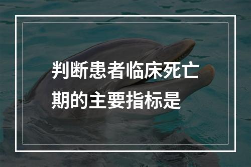 判断患者临床死亡期的主要指标是