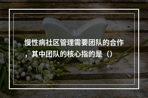 慢性病社区管理需要团队的合作，其中团队的核心指的是（）