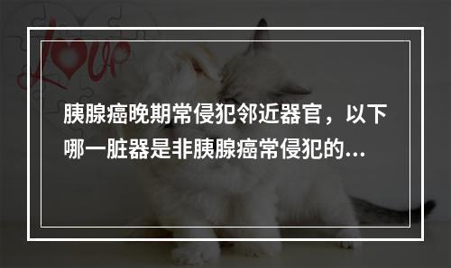 胰腺癌晚期常侵犯邻近器官，以下哪一脏器是非胰腺癌常侵犯的部位