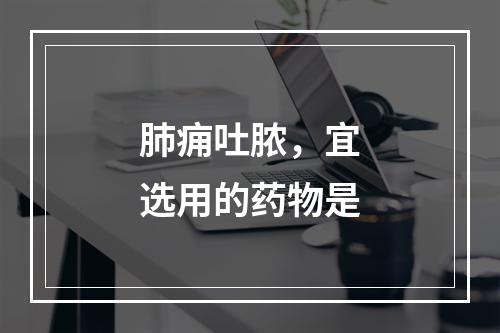 肺痈吐脓，宜选用的药物是