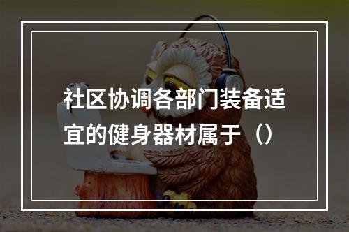 社区协调各部门装备适宜的健身器材属于（）